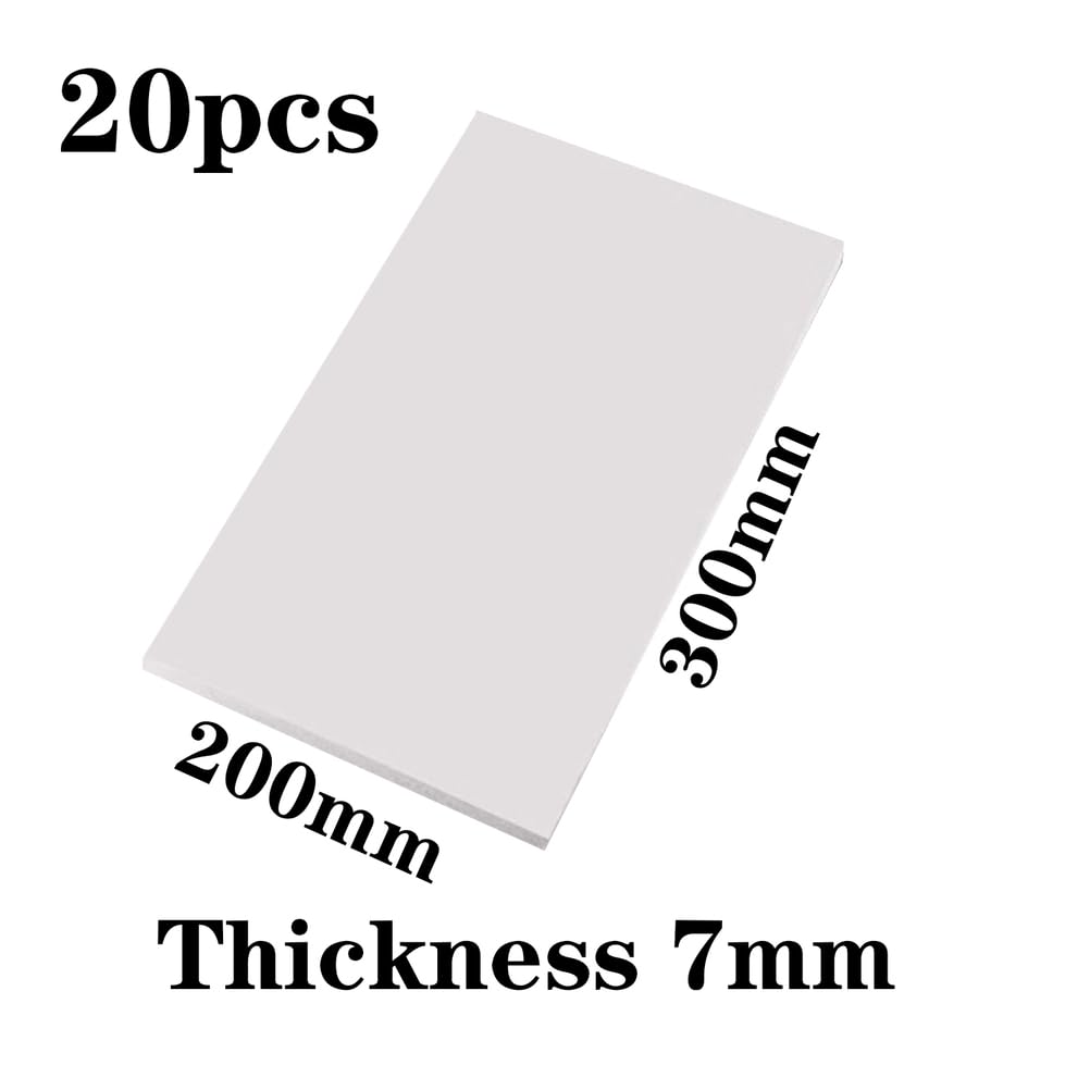 Placas de Espuma de PVC Blanco 200mmx300mmx7mm 20 Unidades