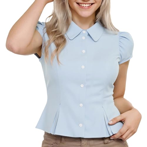 Blouse manche courte en dentelle chic et hauts en maille