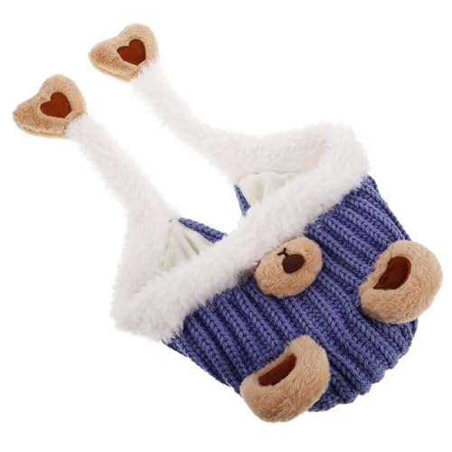 FRCOLOR Cute Warm Boys and Girls Knitted Beanie Hat Earflaps Soft and Breathable Yarn for Toddlers and Boy Girl for Cold Weather for Ages Stylish Winter Accessory Blue