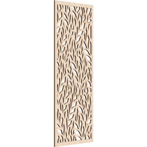 Image of Ortonville Decorative Pierced Fretwork Wood Wall Panels, 17 3 /8 inchW x 44 3 /8 inchH x 3 /8 inchT, Red Oak