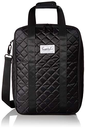 Simplily-Co-Carry-on-Under-the-Seat-Shoulder-Suitcase-Luggage-Bag-Black-Quilted