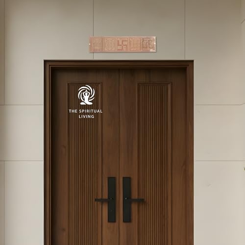 Image of The Spiritual Living Copper Swastik for Door Entrance II Swastik Dwar Patti Yantra II Bisa II Surya II Durga Dwar II Vastu Devta II Vastu Remedies II Home & Office II 8 inch Approx