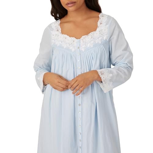 Image of Eileen West Queen Anne's Lace Womens Sleepwear & Loungewear - Florentine Lace Collection - 100% Long Sleeve Soft Long Robe