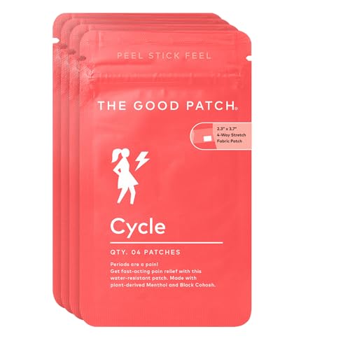 the good patch cycle period pain patch for cramps natural patch with menthol black cohosh plant powered wearable wellness large sized 16 total patches