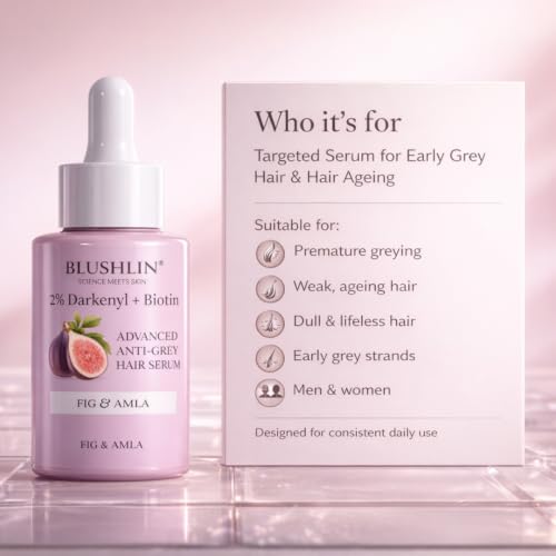 Image of SCIENCE MEETS SKIN 2% Darkenyl for Anti Grey Hair Serum|Anti-Greying Actives with Biotin, Bhringraj, Henna & Amino Acid Complex|Strengthens Roots & Adds Shine|Toxin Free|All Hair Types- 30ml