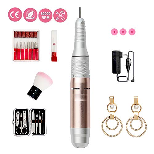 30000RPM Compact Portable Electric Nail Drill, Light Electrical Professional Nail File Kit,Professional Manicure Pedicure Kit,Manicure Pedicure,Polishing,Shape Design Tools, For Home Salon Use