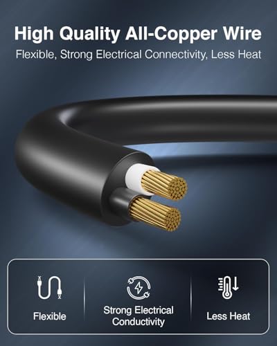 Image of FEDUS Long 1.5m 22AWG Male to Female 2 Pin Power Extension Cord Wire, 6amp Indoor Outdoor Power Cord Extension Electrical Extender Power Cable for appliances, Electronics, and Power Tools.