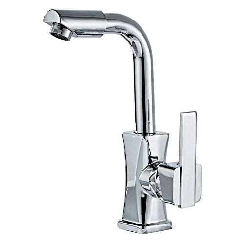 Moderner bleifreier Edelstahl-Spülbecken-Mischbatterie, Chrom-Kupfer-Legierung, drehbarer Ausguss Küchenarmaturen mit gebürstetem Schwanenhals