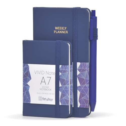 Image of Kitabby VIVID A6 Weekly Planner & A7 Notebook Combo - Navy Blue