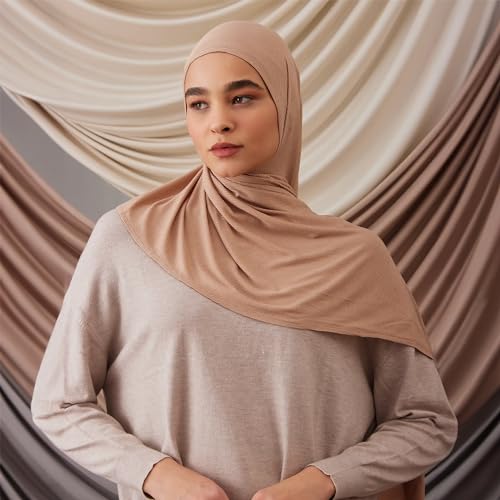 Modest Instant Ribbed Jersey Hijab | For Muslim Women Pre-Sewn Head Scarf Wrap Hijabs2