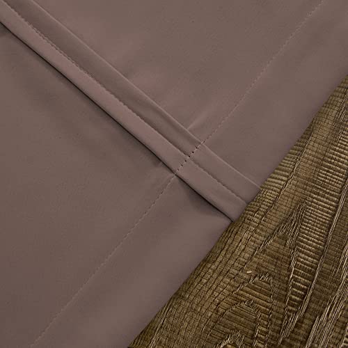 Cortinas opacas romanas SIMPVALE café de 120x120 cm con bolsillo para barra de cocina 8