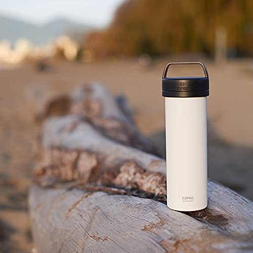 ESPRO Travel French Press Ultralight, mini-koffiemaker met thermo-functie, 475 ml, wit - Image 5