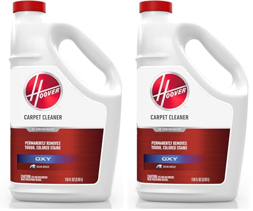 Image of Hoover Oxy Carpet Cleaner Solution,116 oz,Ocean Breeze Scent,Deep CleaningCarpet Shampoo, Removes Tough Colored Stains from Carpet and Upholstery,Pair CarpetCleaner Machine, (Pack of 2)