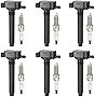 Vplus Set of 6 Ignition Coil Pack and Iridium Spark Plug Compatible with Dodge Durango Journey Grand Caravan/Jeep Grand Cherokee Wrangler/Ram Promaster 1500/2500/3500 Replacement for UF648