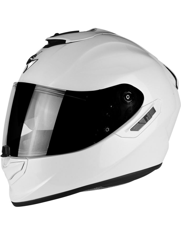 Scorpion Exo 1400 EVO II Air Fibra Blanco | Casco de Moto Integral con Visor Solar + Pinlock Antivaho | Unisex Hombre y Mujer Homologado ECE 22.06 (XL)
