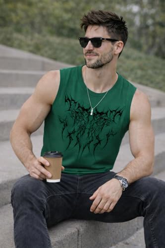 Image of JUGULAR Tank Tops Sleeveless T-Shirt for Men Gym Wear Vest Printed Stylish Round Neck Running for Sports Workout Fitness & Casual or Beach Wear