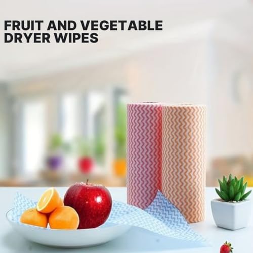 Image of Daddy Clean Kitchen Roll Cleaning Wipes Washable & Quick-Dry Dry Non-Woven Dish Towels for Home & Kitchen, Durable & Lint-Free Cleaning, Super Absorbent Reusable Tissue Roll (Pack of 1)