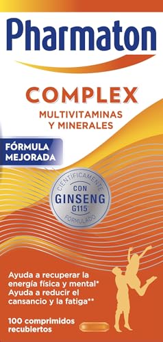 Pharmaton Complex - Multivitamínico con Ginseng G115-100 Comprimidos - Energía Física y Mental - Vitaminas para el cansancio