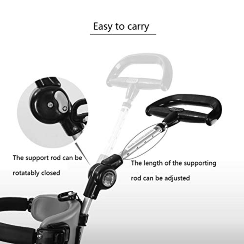 Rijspeelgoed verjaardagscadeau baby kinderen 3 in 1 driewieler kinderen van 1-6 jaar met kinderwagen hand putter groeit (Kleur: Oranje) (Oranje) - Afbeelding 5