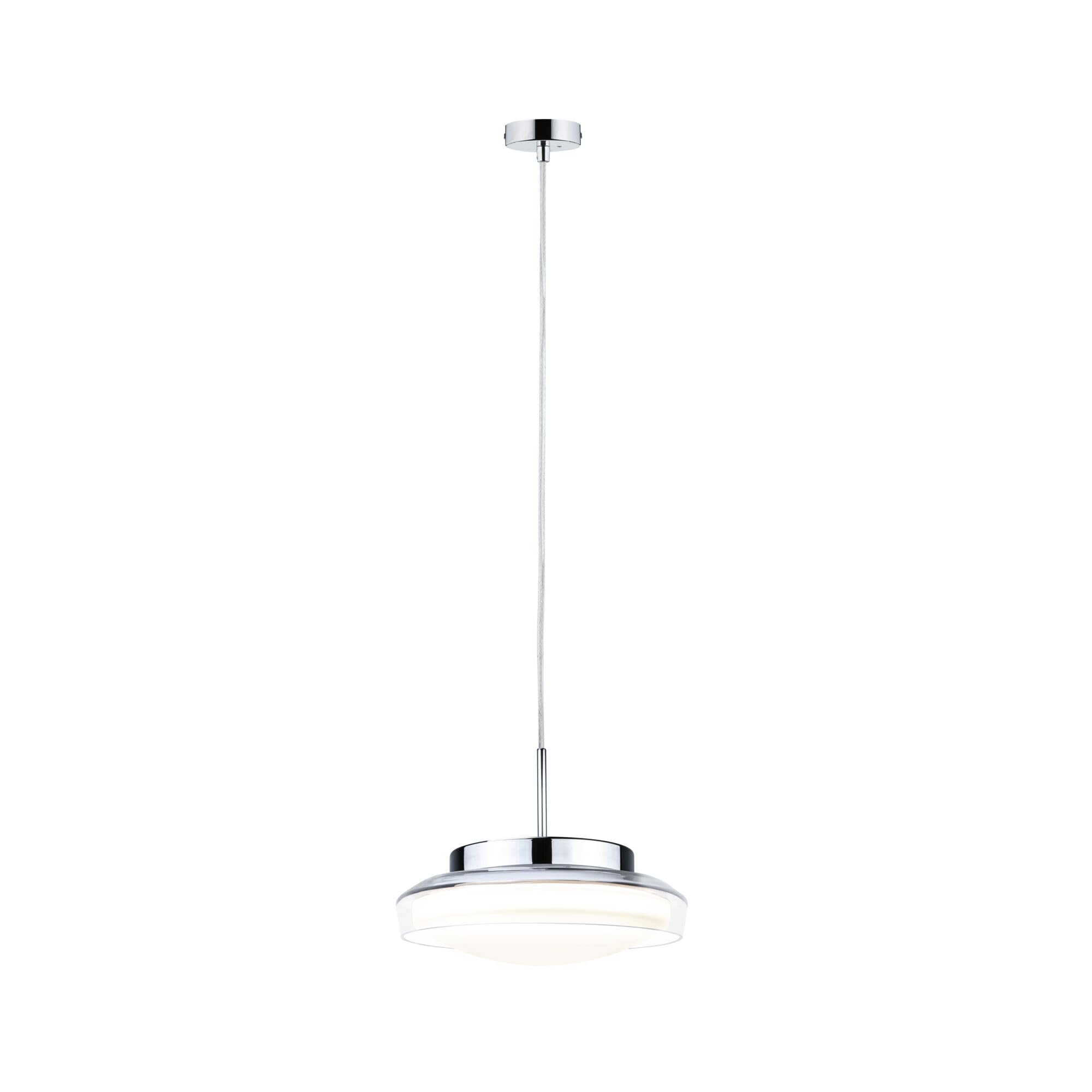 Paulmann 71080 LED Pendant luminaire Selection Bathroom Luena IP44 11.5W Glass, Chrome Bathroom luminaire