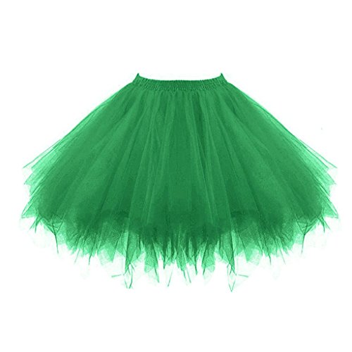 Topdress Women's 1950s Vintage Tutu Petticoat Ballet Bubble Skirt (26 Colors) Deep Green M