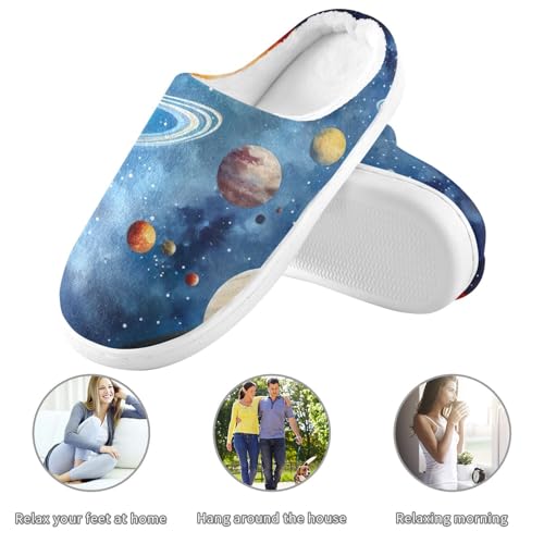 House Fuzzy Slippers Space Planet Galaxy Anti-Slip Warm Shoes for Womens & Men 208538743