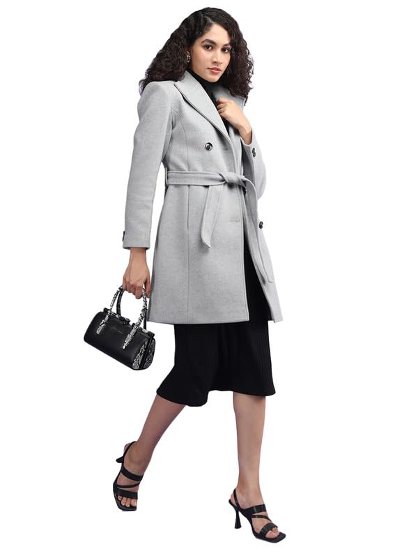 Image of PLAGG Women Winter Wear Long Length Overcoat with Wool blend and Comfort fit