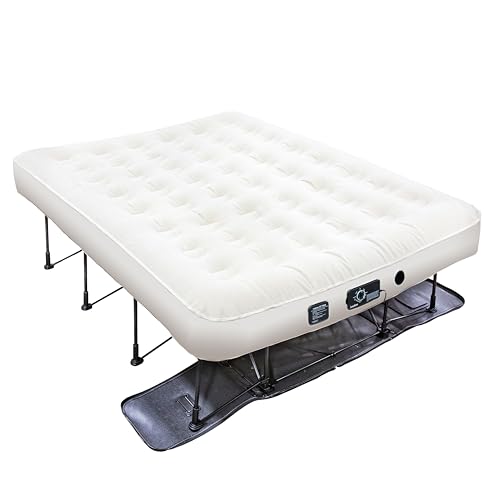 Ivation Colchón Hinchable EZ-Bed (Queen) con Marco y maletín con Ruedas, Cama Inflable con Apagado automático, Superficie cómoda, Ideal para Invitados, Viajes, Vacaciones, Camping.