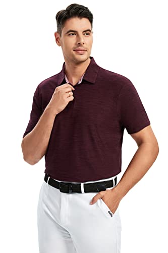 Image of Damipow Premium Golf Shirts for Men Dry Fit Performance Polo Short Sleeve Collared Shirt