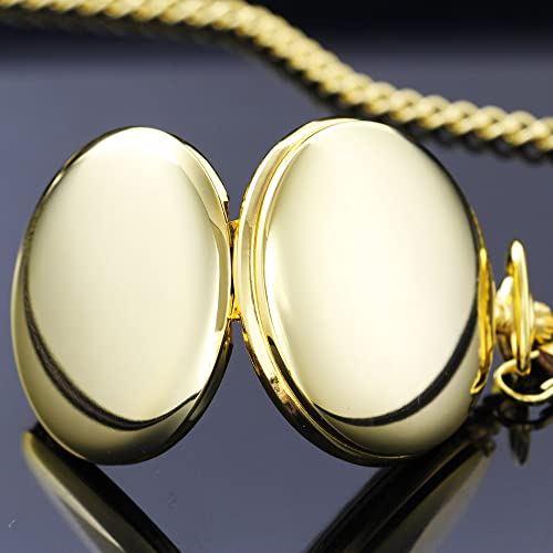 Image of Tiong Smooth Pocket Watch,Personalized Pocket Watch,Customized Watches for Men,Engraved Pocket Watches for Father's Day with Chain