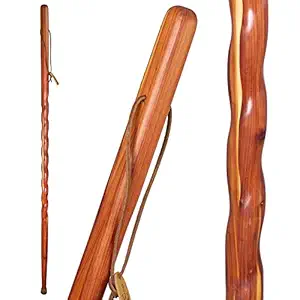 Brazos Twisted Aromatic Cedar Wood Walking Stick Hiking Trekking Pole Cane, 55 Inch