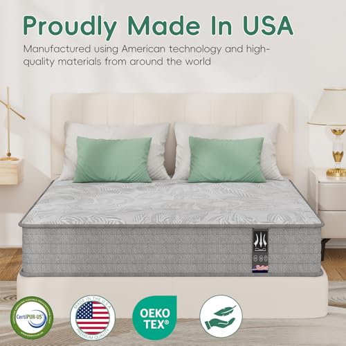 Image of Twin Hybrid Mattress 12 Inch, Colchones Twin 12 In Plush Hybrid Mattress