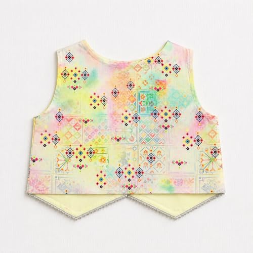 Image of The Magic Wand Woven Digital Printed Co-ord Set For Kids Girls, Sleeveless Top With Palazzo Pant Two-Piece Western Stylish Clothing Set For Festivals