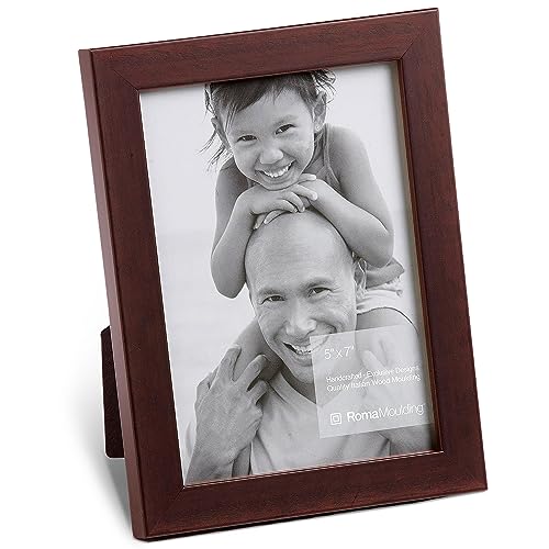 Roma Moulding 4' x 6' Mahogany 3/4' Ramino Picture Frame - 100% Natural Wood & High Definition Glass, Used Vertically or Horizontally for Tabletop Display Contemporary Style Frame