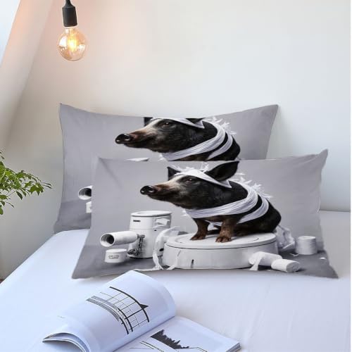 Linge de lit 220x240 cochon noir pour en finir avec la literie difficile à ranger - 6