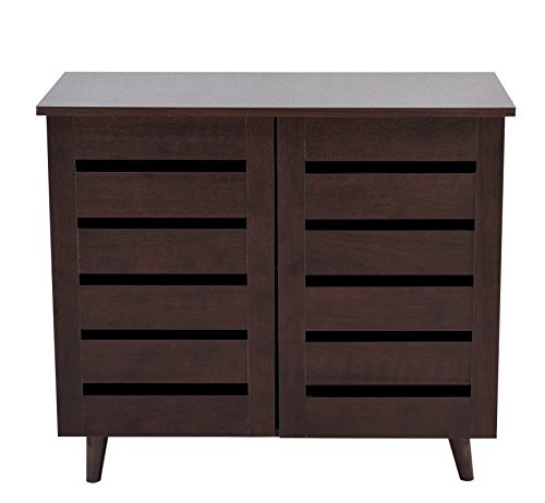 Image of DeckUp SC865512 2-Door Engineered Wood Shoe Rack (Dark Wenge, Matte Finish),