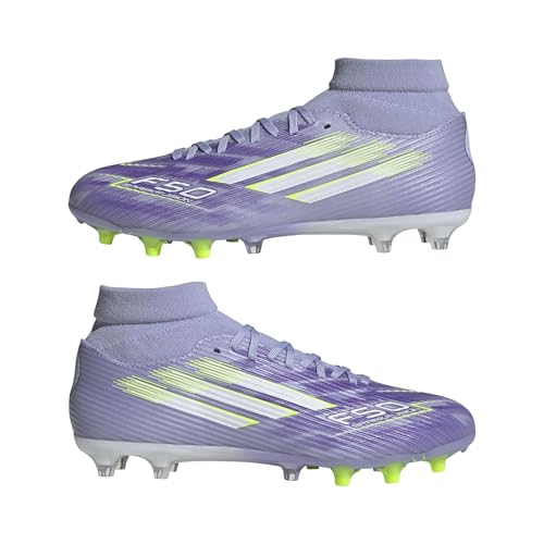 adidas Damen F50 SPARKFUSION League W Mid Firm Artificial Ground Football Boots Fußballschuhe, Violet Tone/Lucid Lemon/Purple Rush, 40 EU