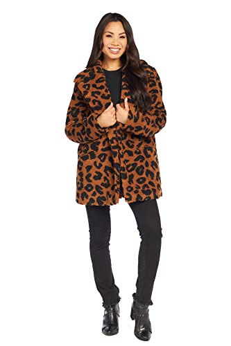 Mud Pie Debbie Leopard Sherpa Womens Coat3