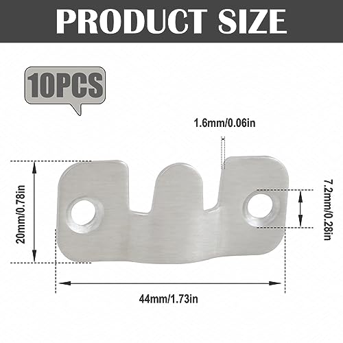 Image of 10Pcs Flush Mount Bracket Stainless Steel Sectional Interlocking Furniture Connector Z Clip Bracket Heavy Duty Photo Frame Hook (Small,4.4CM)
