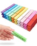 Colored Clothespins, Colorful Clothes Pins Wooden Clips Rainbow Colors 50 Pack Decorative Crafts Peg
