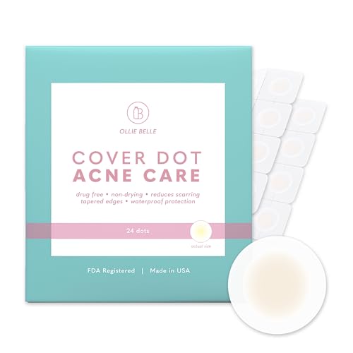 Cover Dot Acne Care (24 dots) Skin Blemish Treatment with Hydrocolloid | Oil and Pimple Absorbing | Latex-Free