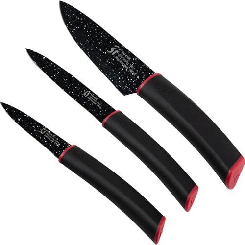 San Ignacio Set de Cuchillos Keops Marble SG-4136 Negro Acero Inoxidable 3 Piezas