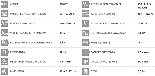 Saldatrice INVERTER ad elettrodo 150 Amp - Force