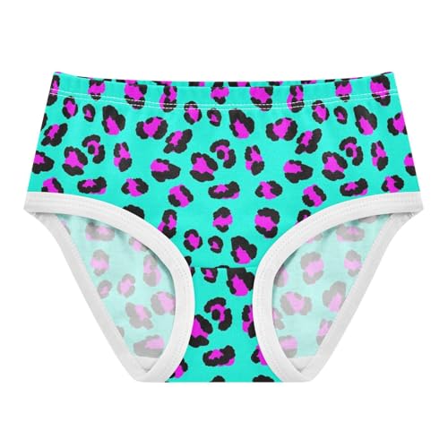 Joisal Pink Leopard Black Spots Teal Panties for Girl Girls Underwear Toddler Cotton Fun Print Briefs Undies Kids 2t