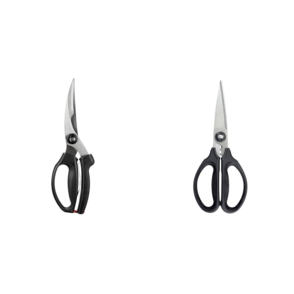 OXO Good Grips Poultry Shears, Black and OXO 1072121 Good Grips Kitchen and Herb Scissors, Black