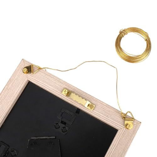 Image of Picture Hanging Brass Wire 20 Feet Braided Picture Wire Multi-Stranded Metal Wire for Artwork, Mirrors, Clocks, Golden