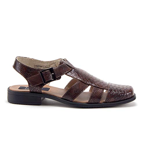 Jazamé Men's 44367 Python Snake Textured Fisherman Closed Toe Dress Sandals2