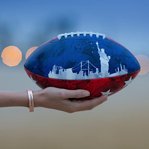Millenti American Football Ball Official Size - Smooth Surface Football - American Flag Stars And Stripes High-Visibility, Easy-To-Track Usa Football Red White & Blue, Afb-Us-Vintage #TOP1