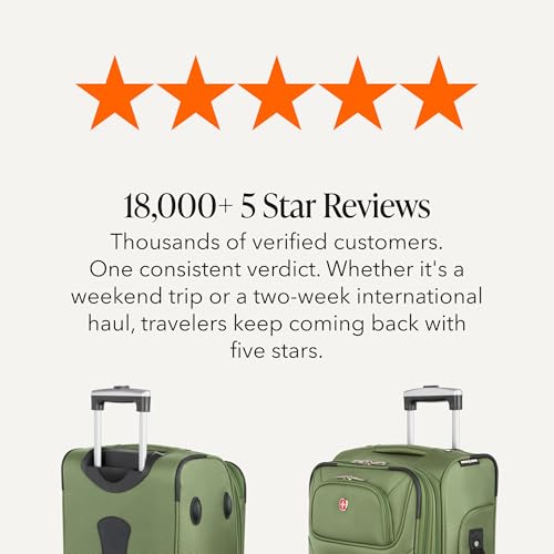SwissGear Sion Softside Expandable Spinner Luggage, Evergreen, Carry-On - image 9