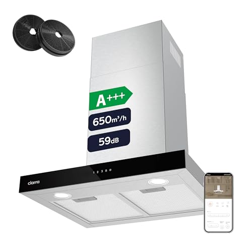 CIARRA CBCS6102 A+++ Dunstabzugshaube 60cm Umluft 650m³/h mit CBCF003 Aktivkohlefilter...